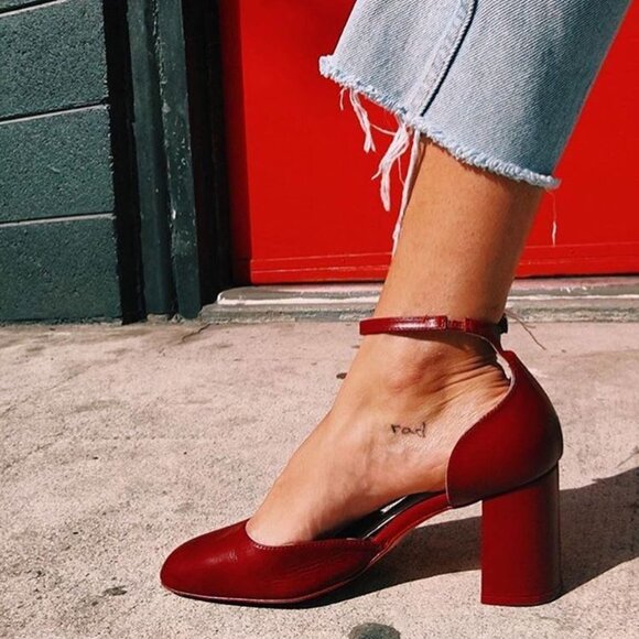 ZARA Square Toe Block Heel Pumps 37 - Picture 6 of 6